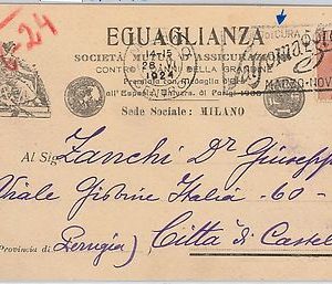 56735  -  MEDICINE  - ITALY - POSTAL HISTORY:  nice postmark on POSTCARD   1924
