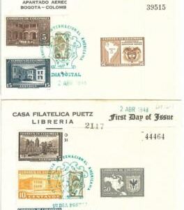 72937 -  COLOMBIA - Postal History - FDC Cover  ARCHITECTURE Maps - 1948