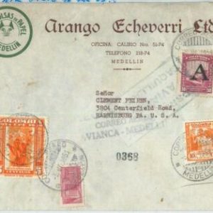 69210 - COLOMBIA - POSTAL HISTORY - AIRMAIL COVER to the USA  1951 - ORCHIDS
