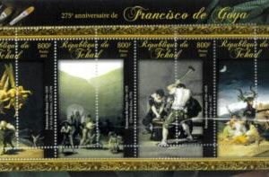 A8825 - TCHAD - ERROR MISPERF Stamp Sheet - 2021 ART, FRANCISCO DE GOYA
