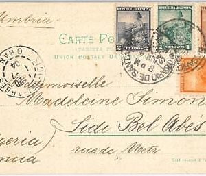 40420   ARGENTINA  postal History - POSTCARD  to ALGERIA 1904 - Libertad Sentada