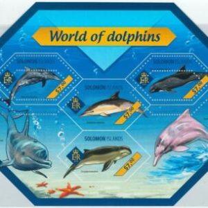 M1409 - SOLOMON ISLANDS - ERROR, 2014 MISSPERF SHEET: Dolphins, Marine life