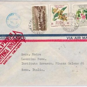 43059 - COLOMBIA -  POSTAL HISTORY -  COVER to ITALY - 1962 - Flowers ORCHIDS