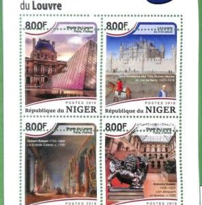 A2383 - NIGER - ERROR - MISPERF stamp sheet 2018 LOUVRE. ART
