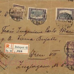 ad6049 - HUNGARY - Postal History -  Nice franking on REGISTERED COVER 1920