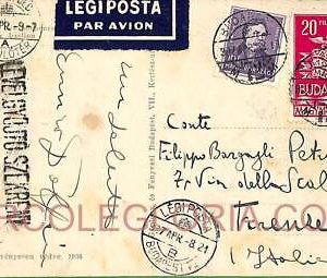 ad6036 - HUNGARY - Postal History - Censored POSTCARD to ITALY  1937