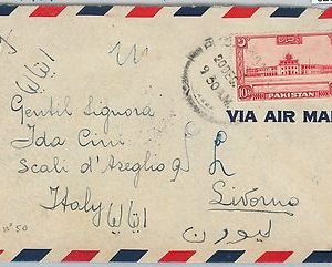 62610 -  PAKISTAN  - POSTAL HISTORY -  AIRMAIL COVER to ITALY 1951