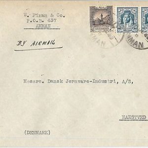 58784  -  JORDAN - POSTAL HISTORY: COVER to DENMARK  1940'S