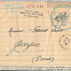 FRANCE  - POSTAL HISTORY: COVER from Camp de GARRIGUES - CONCENTRATION CAMP 1946