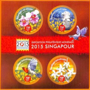 A5789 - CENTRAL AFRICAN REP - ERROR 2015 IMPERF MINI S: Singapore, Birds Orchids