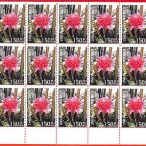 A3830 - Comoros - ERROR MISPERF, 1/2 Full Sheet (x15 stamps): 2011, Flowers