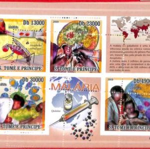 A4441 - SAO TOME & PRINCIPE-ERROR MISPERF: 2009, Medicine, Red Cross, Malaria