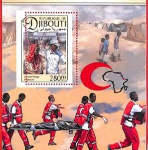 A1710 - DJIBOUTI, ERROR: MISSPERF, SOUVENIR SHEET - 2016, Red Cross, Medicine