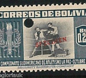 COLOMBIA -  POSTAL HISTORY - 1948 stamp overprinted SPECIMEN: BOXING boxe