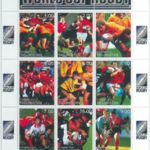 M1870 - TAJIKISTAN, 2000 MINIATURE SHEET: World Cup Rugby