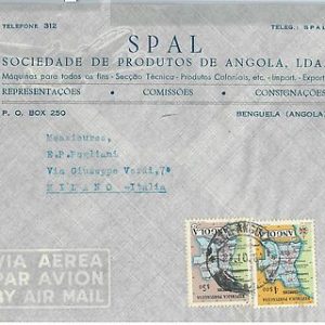 62367  -  ANGOLA - POSTAL HISTORY:   COVER to ITALY 1961 - MAPS