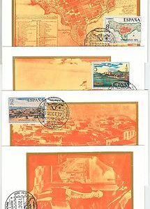 63731  - SPAIN - POSTAL HISTORY: set of 4 MAXIMUM CARD 1973 -  ARCHITECTURE