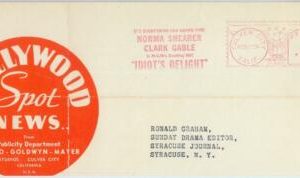 BK0081 - USA - Postal History - Red POSTMARK 1935 CINEMA: Clark Gable SHEARER
