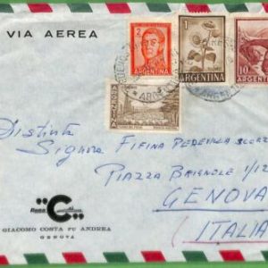 98812 - ARGENTINA - POSTAL HISTORY - Airmail COVER to ITALY Sunflowers PETROL