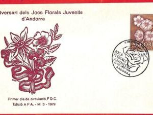 aa0389 -  ANDORRA - POSTAL HISTORY - FDC COVER   1979 Flowers ROSES