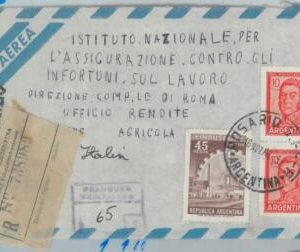 81435 - ARGENTINA - Postal History -  Registered AIRMAIL COVER to  ITALY 1966