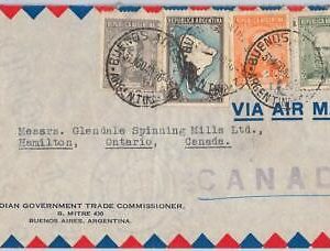 43341  ARGENTINA - POSTAL HISTORY  -  AIRMAIL COVER to USA - 1940 - Maps