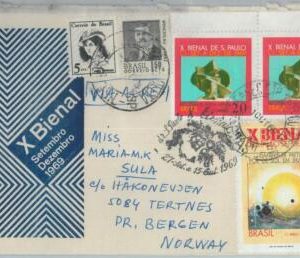 81766 - BRAZIL - POSTAL HISTORY -  COVER to NORWAY  1969 -  ART