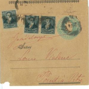 BK1798 - ARGENTINA - POSTAL HISTORY - STATIONERY WRAPPER + franking to GUADALUPE