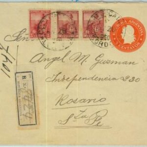 93777 - ARGENTINA - POSTAL HISTORY - Libertad Escudo perf 12 1/2 on Stationery