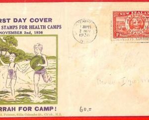 aa3792 - NEW ZEALAND - Postal History - FDC COVER 1936  Health Stamps SPORT