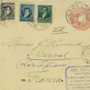 BK1743 - ARGENTINA - POSTAL HISTORY - STATIONERY sent REGISTERED to FRANCE 1898