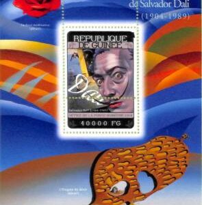 A8055 - REP.GUINEE -ERROR MISPERF Stamp Sheet - 2014 Salvador Dali ART