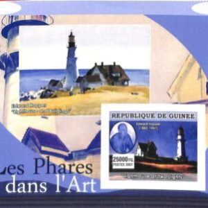 A4998 - GUINEA - ERROR - IMPERF, Souvenir sheet: 2007, Light Houses, Hopper, Art