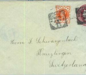 BK0877 - GB - POSTAL HISTORY -  Private STATIONERY COVER  to SWITZERLAND ! 1898