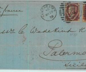 BK0698 - GB - POSTAL HISTORY - Nice FRANKING on COVER to ITALY  1879