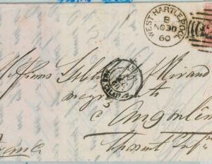 BK0728 - GB Great Brittain - POSTAL HISTORY - COVER to FRANCE 1860 Ambulant mark