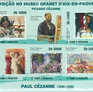 M1596 - S TOME & PRINCIPE - 2009, IMPERF stamp SHEET: Picasso, Cezanne, Art