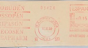 56757 - SPAIN - POSTAL HISTORY: Mechanical Postmark on CUT-OUT 1958 : MEDICINE