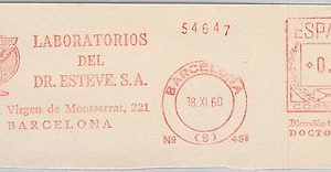 56739 - SPAIN - POSTAL HISTORY: Mechanical Postmark on CUT-OUT 1960 : MEDICINE
