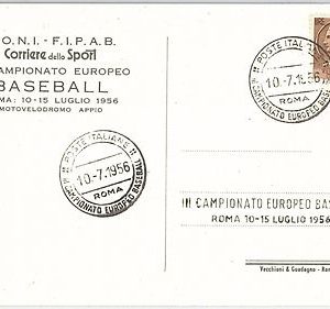 56614 -  BASEBALL - ITALY - POSTAL HISTORY: POSTCARD with SPECIAL POSTMARK  1952
