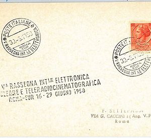 57812 -  NUCLEAR ENERGY  - ITALY - POSTAL HISTORY:   POSTMARK  on  CARD 1958