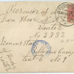 P0280 - TRANSVAAL - Postal History - COVER from POTCHEFSTROOM to BOER WAR   POW