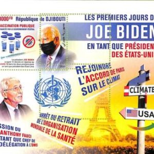 A7710 - DJIBOUTI -  ERROR MISPERF Stamp Sheet - 2021  Disease MEDICINE Biden