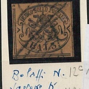 ANTICHI STATI -  STATO PONTIFICIO : Sassone 4Aa  /  Bolaffi 12c  - USATO