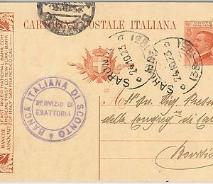 53657 - REGNO - INTERO POSTALE Pubblicitario: Sass # R5 / 5 BANCA D'AMERICA 1927