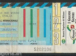 59704   - Vecchio  BIGLIETTO PARTITA CALCIO - 1994 / 1995 :   INTER / MILAN