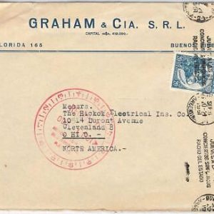 43352 - ARGENTINA - POSTAL HISTORY-COVER to USA  MECCHANICAL POSTMARK 1947 music