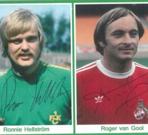 75837 - Autograph - VINTAGE CARDS signed FOOTBALL:  Van GOOL + HELLSTROM 1980'S