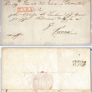 LOMBARDO VENETO  storia postale - PRECURSORI busta prefilatelica: ZARA 1833