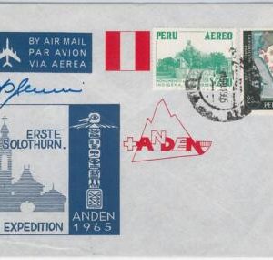 45598 PERU -  POSTAL HISTORY - SWISS EXPEDITION signed COVER 1965 MOUNTAINEERING